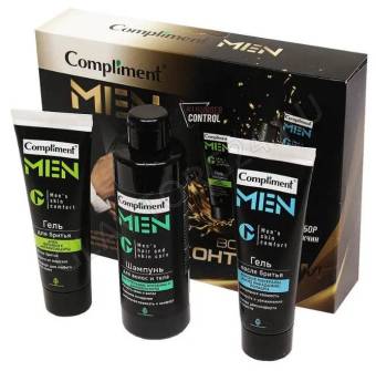 ПН Compliment №1992 men Все под контролем (гель д/бр.80мл+гель п/бр. 80мл+Шампунь 200мл) 7шт