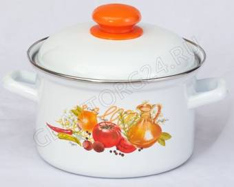 Кастрюля эмалир. цилиндр. 4,5л Итальянская кухня С-1615АП2/4 (4)