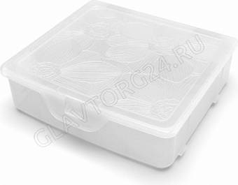 Органайзер для хранения мелочей с разделителями Fiori Orchid S  14x13,5х4,2см белый перламутр