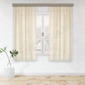 Комплект штор вуаль 2шт 100*180см светло-бежевый СПЕЦИАЛЬНОЕ ПРЕДЛОЖЕНИЕ!