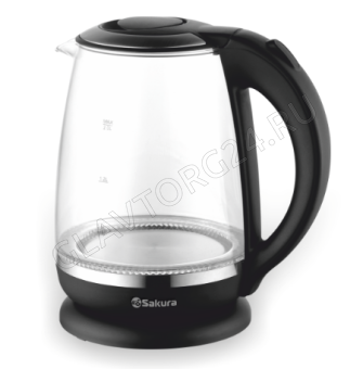 Чайник электрический SAKURA SA-2719BK 2л 2,2кВт стекло черный