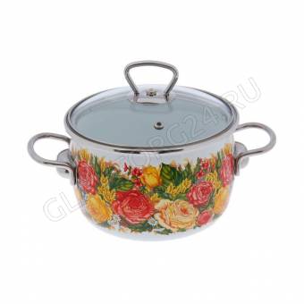 Кастрюля эмалир. сферич. 2,0л белосн. Rosita 1SC165S
