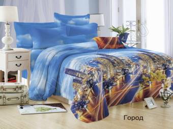 КПБ Семейный FELICITA Микросатин Город 2Под143*215+Пр220*240+2Нав(70*70)