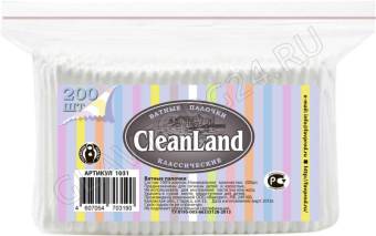 Ватные палочки пакет 200шт CleanLand /90