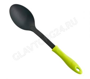 Ложка гарнирная №1 нейлон [GREEN] ручка "soft-touch"
