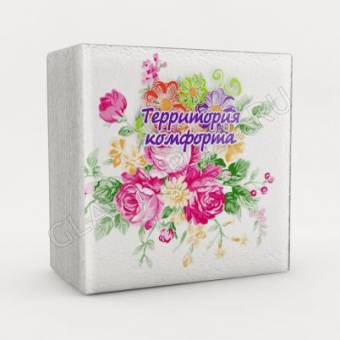 Салфетки бум. 50шт с рис./60шт Розы Букет Омск