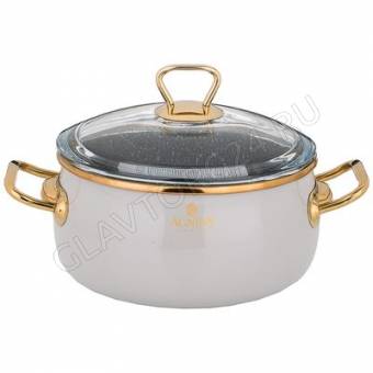 КАСТРЮЛЯ 5,3Л AGNESS ЭМАЛИР. СТ/КР. АНТИПРИГАР. "МРАМОРНЫМ" ПОКРЫТИЕМ 24СМ/4 арт. 950-293