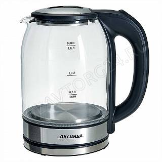 Чайник электрический АКСИНЬЯ КС-1005 1,8л 1,5кВт стекло черный