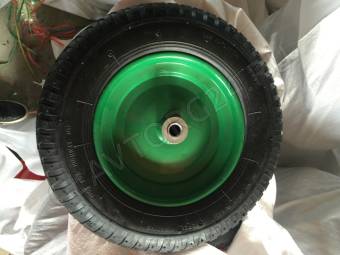 Колесо к тачке 3,50-8 воздушное 16 мм шарик/подш зеленое