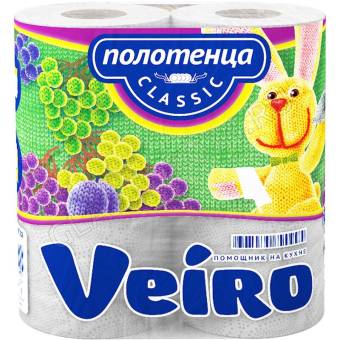 Полотенца бумажные LINIA VEIRO 2-х сл.2рулона/12 белое Классик/12