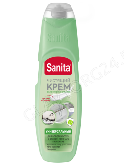 SANITA крем чистящий УНИВЕРСАЛ, Зеленый чай и лайм 600г/12
