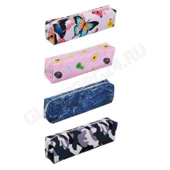 Пенал прямоугольный 19х5х3,5см, ПВХ, 4 дизайна