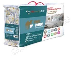 Одеяло 1,5сп 140*205см  всесезонное Two wool
