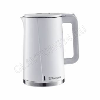 Чайник электрический SAKURA SA-2174W 1,7л 1,85кВт нерж.сталь,пластик белый