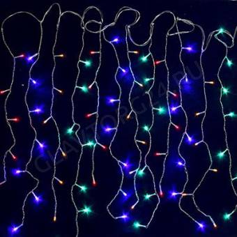 СНОУ БУМ Гирлянда электр.Бахрома 2*0,5*0,7 м,80LED, мультицвет ,8 реж.,220В
