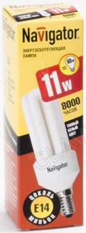 Лампа энергосберегающая Navigator 94019 (теплый белый свет) 3U 11W 827 Е14