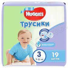 Huggies 3 (19шт) 7-11кг Трусики-подгузники д/мальчиков