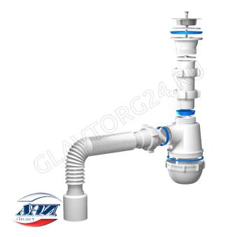 Сифон Ани Грот 1 1/2"*40 с гибкой трубой 40*40/50 А0115