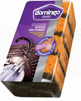 ДОМИНГО губки для посуды 4шт БУББЛЕР/72   П0411