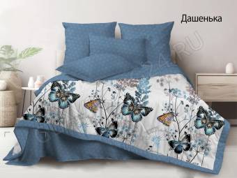 КПБ Евро с одеялом-покрывалом  Микросатин Дашенька Од-покр200*215+Пр220*240+4Нав(70*70+50*70)
