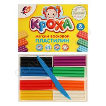 Пластилин восковой 8цв 132г Кроха 25С1551-08 Луч