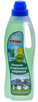 РУНО  Гель для стирки "Жидкий стиральный порошок " БИО, ПЭТ бутылка 1л./Термоупак.6шт