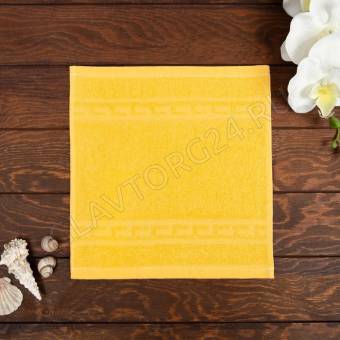 Полотенце махровое хлопок 30*30см Ocean желтый