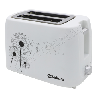 Тостер SAKURA SA-7608W 750Вт пластик белый