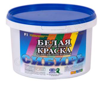 Краска F1 ВД-КЧ "Сибирь" 15кг. "Форум" белая для потолков