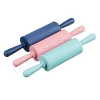 Скалка мини, силикон, пластик, 23х4см, 4 цвета