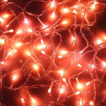 СНОУ БУМ Гирлянда электрическая вьюн 9м, 100 LED-милк, коралл, 8 реж., прозр. провод, 220В