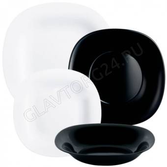 Столовый набор 18 предметов КАРИН черно-белый арт. N1489