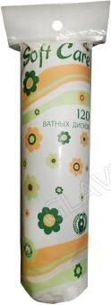 Диски косметические ватные 120шт Soft Care/36