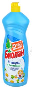 Биолан жидкое моющее средство  для посуды 900мл/12шт глицерин и ромашка