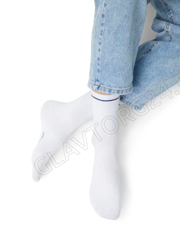 Носки мужские с высокой резинкой х/б Omsa 115 ACTIVE р-р 39-41 бело-красный