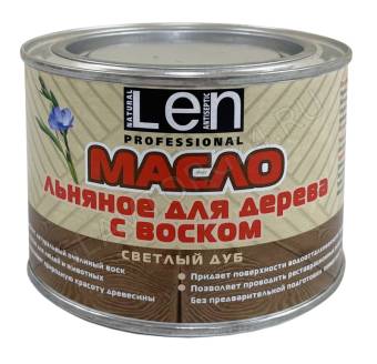 Масло льняное с воском "LEN" Светлый дуб 400 гр./6шт