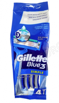 Gillette Blue 3 Simple Набор станков мужских одноразовых 4шт 