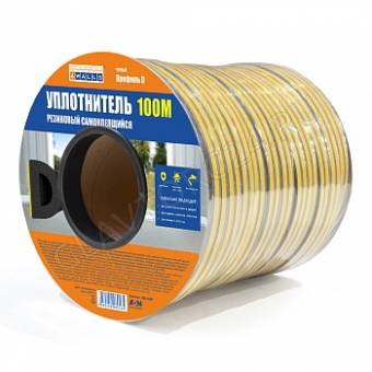Уплотнитель D-профиль 100м черный UBL100D 4WALLS/8