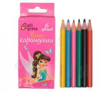 Карандаши 06цв МИНИ в картонной коробке Calligrata Принцесса 712035