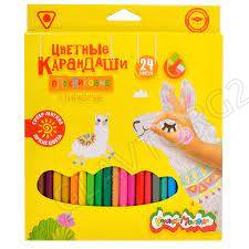 Карандаши пластиковые 24цв Каляка-Маляка /трехгранные /с ластиком /европодвес ККМП24 Каляка-Маляка