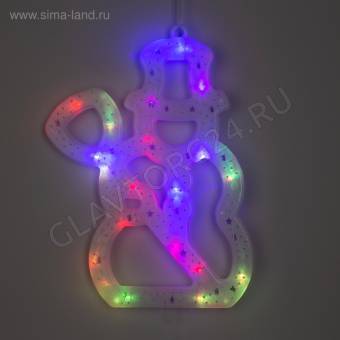 Фигура "Снеговик с метлой" 30х24 см, пластик, 20 LED, 240V RG/RB 2291966