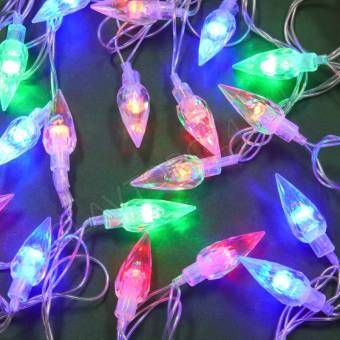СНОУ БУМ Гирлянда эл. насадка "Кристалл" 4м, 20LED, мульти, 8 реж, ПВХ проз, 220В