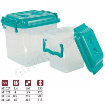 Контейнер квадратный с ручками 8,5л М1032