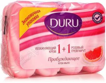 Дуру 1+1 туалетное мыло 4*80гр/12шт. экопак Розовый грейпфрут/12
