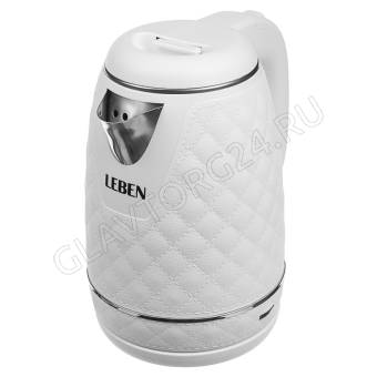 Чайник электрический LEBEN 291-121 1,8л 1,5кВт нерж.сталь,пластик белый