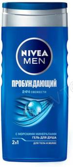 Нивея гель д/душа муж.250мл/6шт/24шт пробуждающий