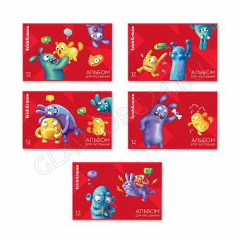 Альбом для рисования на скобе ErichKrause Jolly Friends, А4, 12 листов_MIX-PACK
