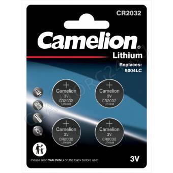 Camelion CR-2032- BL-4 (литиевые, дисковые, 3V)