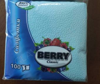 Салфетки 100 листов бум. цветные Berry 1сл 23*23см/28