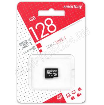 Карта памяти micro SDHC 128Gb SmartBuy Class 10 